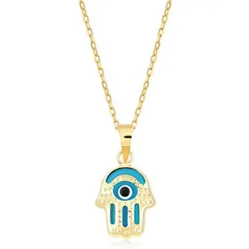 GELIN Hamsa Hand of Fatima Pendant Necklace in 14k Solid Gold, Evil Eye Jewelry for Women GELIN Hamsa Hand of Fatima Pendant Necklace in 14k Solid Gold, Evil Eye Jewelry for Women