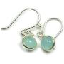 55Carat Natural Round Chalcedony Gemstone 925 Sterling Silver Earrings Fish Hook Back Handmade Jewelry