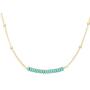 PearlyPearls 18k Gold Chain Choker Dainty Turquoise Beads Bar Necklace for Women Handmade Genstone Jewelry for Mothers Day