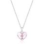 Women Heart Necklace, Double Sided Heart Pendant Necklaces for Girls Swarovski Crystal Necklace Gifts for Her Birthday Valentine Day Fashion Jewelry for Mom Daughter Teen Girls Girlfriend, White Gold