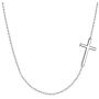 EVER FAITH 925 Sterling Silver Simple Sideways Cross Pendant Choker Necklace for Women, Girls