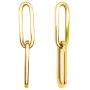 Prism Jewel Paper Clip 14k Yellow Gold Plated Silver Dangling Chain Link Earrings