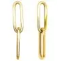 Prism Jewel Paper Clip 14k Yellow Gold Plated Silver Dangling Chain Link Earrings Prism Jewel Paper Clip 14k Yellow Gold Plated Silver Dangling Chain Link Earrings
