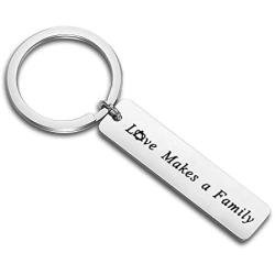 KUIYAI Adoption Keychain Love Makes A Family Keyring Step Parent Keychain Father Mother Child Gift