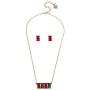 Betsey Johnson Festive Gummy Bear Necklace & Stud Earrings Set