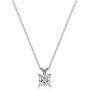 Platinum or Gold Plated Sterling Silver Princess Cut Solitaire Pendant Necklace made with Swarovski Zirconia, 18''