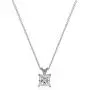 Platinum or Gold Plated Sterling Silver Princess Cut Solitaire Pendant Necklace made with Swarovski Zirconia, 18'' Platinum or Gold Plated Sterling Silver Princess Cut Solitaire Pendant Necklace made with Swarovski Zirconia, 18''
