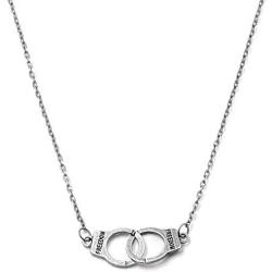 Furious Jewelry Alloy Personality Retro Handcuffs Freedom Pendant Necklace， Rolo Chain 22+2