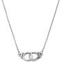 Furious Jewelry Alloy Personality Retro Handcuffs Freedom Pendant Necklace， Rolo Chain 22+2