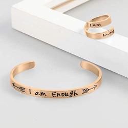 Inspiration Gifts for Women Girls I am Enough Jewelry Set Gifts for Best Friend Friendship Gifts
