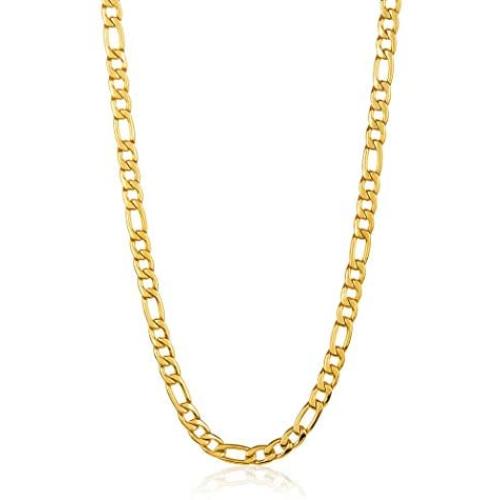 West Coast Jewelry | Crucible Stainless Steel Figaro Chain Necklace - 24''