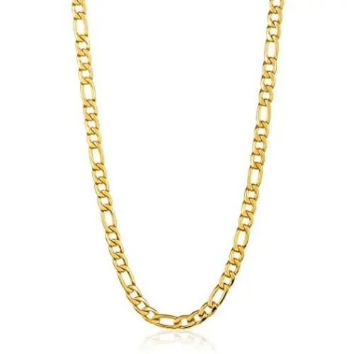 West Coast Jewelry | Crucible Stainless Steel Figaro Chain Necklace - 24'' West Coast Jewelry | Crucible Stainless Steel Figaro Chain Necklace - 24''