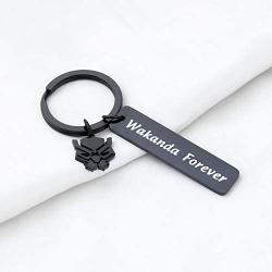 BAUNA Wakanda Forever Keychain Inspirational Gifts for Hero Fans Wakanda King Memorial Jewelry