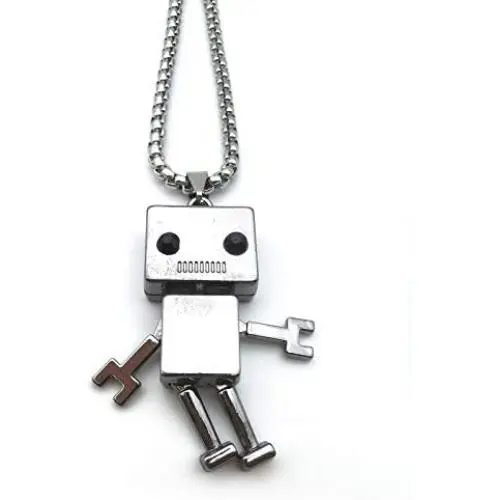 Tiny Cute Robot Necklace for Men, Movable Robot Pendant Necklace with 27.6” Chain, Punk Rock Robot Amulet Necklace, Hip Hop Necklace, Cool Jewelry Gift for Men Boys Tiny Cute Robot Necklace for Men, Movable Robot Pendant Necklace with 27.6” Chain, Punk Rock Robot Amulet Necklace, Hip Hop Necklace, Cool Jewelry Gift for Men Boys