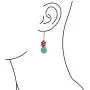 Compressed Turquoise Blue Crystal Dyed Coral Red Teardrop Pear Shape Drop Leverback Earrings For Women Silver Plated