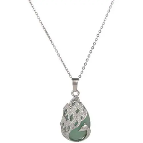 Peacock Crystal Pendant Necklace for Women Healing Stone Reiki Gemstone Balance Chakra Stone Jewelry Peacock Crystal Pendant Necklace for Women Healing Stone Reiki Gemstone Balance Chakra Stone Jewelry
