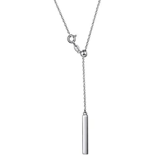 S925 Sterling Silver Dangle Tassel Jewelry Adjustable Long Chain Sweater Necklace for Women Girls