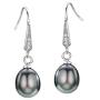 Freshwater Pearl Earrings Dangle Drop Sterling Silver Earrings Diamond Accented Fine Jewelry for Women