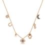 sloong 925 Sterling Silver Evil Eye Necklace Hamsa Hand Necklace 14K Gold Plated Dainty Necklace White Blue Cz Pendant Necklace for Women Girls