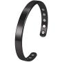 MagnetRX® Magnetic Bracelets for Men - Elegant Bangle for Arthritis Pain Relief, Carpal Tunnel, Circulation, Golf/Tennis Elbow, and Balance - Men’s Cuff Magnetic Therapy Bracelet (Black | Medium)