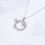 925 Sterling Silver Hummingbird Flower Pendant Necklace Spirit Animal Jewelry Gift for Women Girls