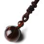 Top Plaza Natural Healing Crystal Stone Pendant Necklace Round Gemstone Beads Pendant Necklaces with Nylon Cord 26 Inch