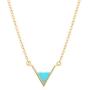 V Turquoise Choker Necklace 18k Gold Triangle Geometric Pendant Layering Minimalist Jewelry for Women Girls