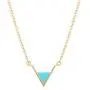 V Turquoise Choker Necklace 18k Gold Triangle Geometric Pendant Layering Minimalist Jewelry for Women Girls