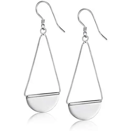 Sllaiss 925 Sterling Silver Paddle Dangle Earrings Geometric Triangle Statement Drop Earrings for Women Girls Lightweight Sllaiss 925 Sterling Silver Paddle Dangle Earrings Geometric Triangle Statement Drop Earrings for Women Girls Lightweight