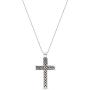 LeCalla Sterling Silver Jewelry Light-Weight Cross Religious Pendant with Cable Chain for Men