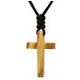 Natural Olive Wood Cross Pendant Necklace for Men Women Children Kids Boy Girl Wooden Gift Car Rearview Mirror Pendant
