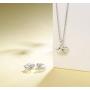 FANCIME 925 Sterling Silver Star Heart Small Stud Earrings/Pendant Necklace Cute Tiny Charm Earrings High Polished Dainty Fine Jewelry Set Gifts for Mom Women Teen Girls