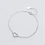 Minimalist Heart Sterling Silver Bracelet for Women Girls Little Hollow Love Charm Adjustable Hand Chain Link Bracelet Anklet Gifts for Couple Lover Best Friend Mom Daughter