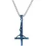 U7 Ion-Plating Blue Upside Down Crucifix Cross Pendant Satanic Jewelry Inverted Cross Necklace with 3mm Rope Chain 24'' U7 Ion-Plating Blue Upside Down Crucifix Cross Pendant Satanic Jewelry Inverted Cross Necklace with 3mm Rope Chain 24''