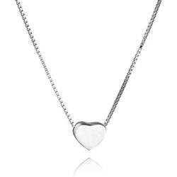 SLUYNZ Genuine 925 Sterling Silver Tiny Love Heart Pendant Necklace for Women Teen Girls Slender Heart Tennis Necklace