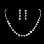Unicra Bride Silver Necklace Earrings Set Crystal Bridal Wedding Jewelry Sets Rhinestone Choker Necklace for Women and Girls(3 Piece Set - 2 Earrings and 1 Necklace) (Silver 1)