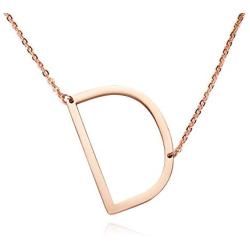 RINHOO Friendship Crystal Arrow Necklace Gold Stainless Steel Initial Heart Charm Pendant Chain Necklace with Message Card