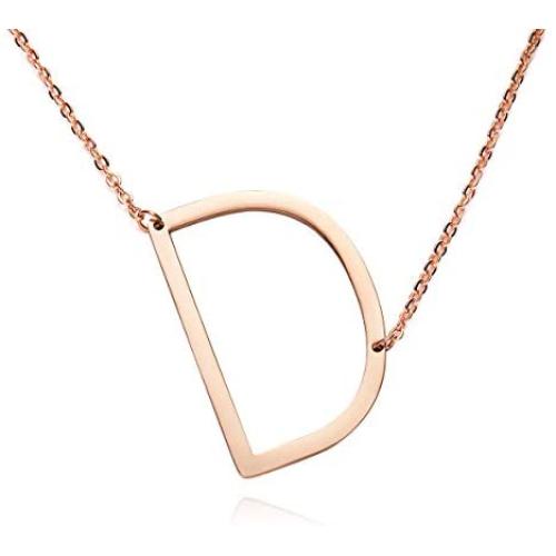 RINHOO Friendship Crystal Arrow Necklace Gold Stainless Steel Initial Heart Charm Pendant Chain Necklace with Message Card