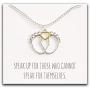 Happy Kisses Baby Feet Necklace with Heart - Cute Charm Pendant with Pro Life Message Card – Gold and Silver Finish
