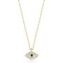 Lykia 14K Gold Plated 925 Sterling Silver Necklace Evil Eye Hamsa Cross Protection Zirconia Pendant Chain Jewelry Choker for Women Comes with Beautiful Gift Box