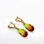 Uloveido Imitated Tourmaline Water Drop Earrings Teardrop Gradient Orange Dangle Earrings Gold Plated Wedding Jewelry for Women Y614