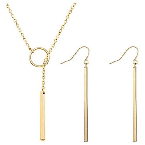 Punk Simple Style Gold/Silver Plated Lightning Long Exaggerated Square Geometric Stick Drop Dangle Earring for Women
