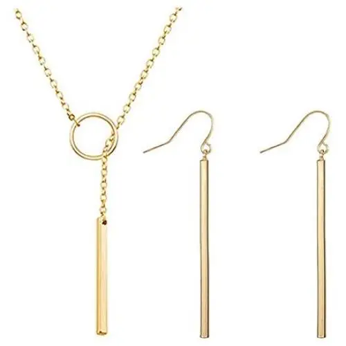 Punk Simple Style Gold/Silver Plated Lightning Long Exaggerated Square Geometric Stick Drop Dangle Earring for Women