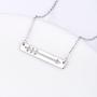 925 Sterling Silver Love Arrow Horizontal Sideways Minimalist Bar Pendant Necklace for Women Teen Girls Gift, 18 inch + 2 inch