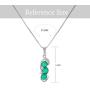Brishow Fashion Wedding Bride Silver Pendant Necklace Chain Green Rhinestone Bean Pendant Necklaces Crystal Bridal Chains Jewelry Accessories for Women and Girls