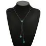 Harosy Crystal Y Pendant Necklace Silver Long Lariat Necklaces Rhinestone Drop Necklace Chain Jewelry for Women and Girls