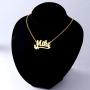 YINSHIFU Name Necklace Personalized Name Plate Pendant Necklace with Heart in 18K Gold Plated