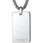 GESTALT COUTURE Most Unique Tungsten Tag Necklace. 4mm Wide Surgical Steel Chain. Black Faceted High-Tech Ceramic.
