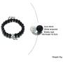 XUANPAI Stainless Steel Matching Puzzle Dog Tag Necklace&His and Hers Yin Yang Distance Beads Bracelet