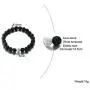 XUANPAI Stainless Steel Matching Puzzle Dog Tag Necklace&His and Hers Yin Yang Distance Beads Bracelet